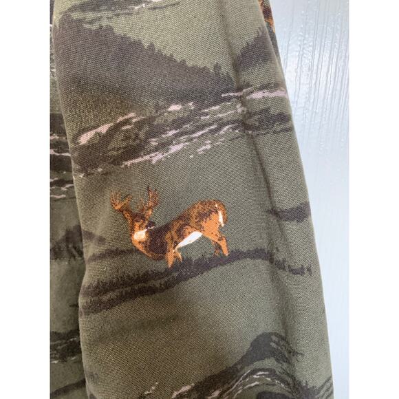 Columbia River Lodge button up shirt deer print on green XL - Picture 4 of 10